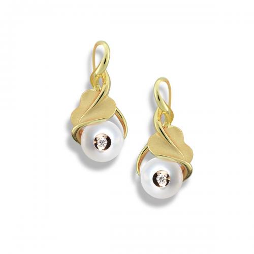 Diamond in a Pearl Earrings