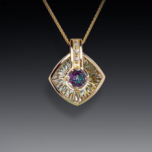 Shimmering Amethyst DavinChi Cut Pendant
