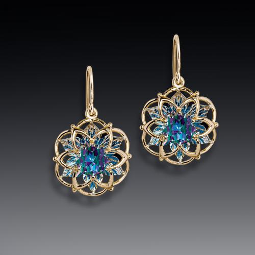 Blue Topaz DavinChi Cut Earrings